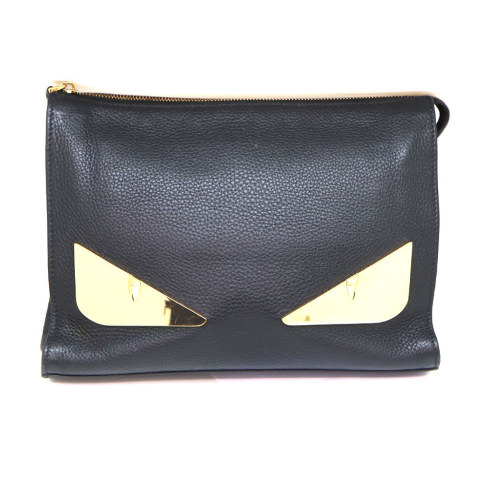 FENDI Bag Bugs Monster Clutch Leather Black